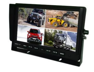 Monitor samochodowy AHD LCD 10 cali QUAD do 4 kamer 4-PIN 12V / 24V