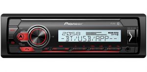 RADIO SAMOCHODOWE PIONEER MVH-MS410BT BEZ CD/USB+BT+IPHON RED MARINE