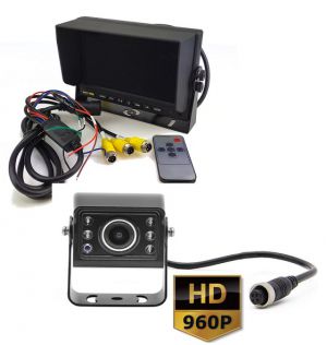 Kamera cofania AHD 960P 5 IR 4-PIN 12-24V+ Monitor 7 cali AHD + okablowanie