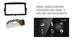 RADIO 2 DIN DACIA DUSTER 2013 -> RAMKA + STACJA MULTIMEDIALNA DMX120BT KENWOOD