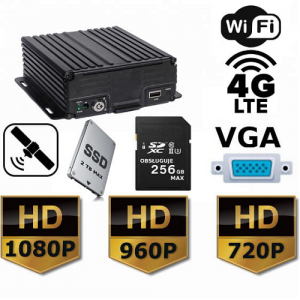 Rejestrator mobilny AHD 4 kanały DVR MR9704E 1080P HDD 2TB/SDD256GB+4G+GPS+WIFI